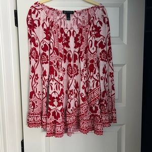 Red &  white INC women’s top size XL